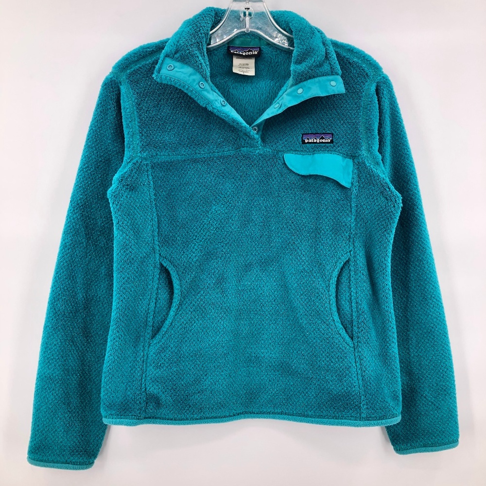 Patagonia teal fleece pullover